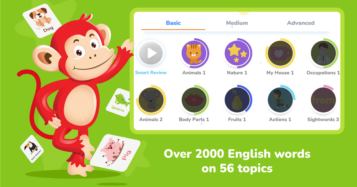 Monkey Junior - Learn to Read - Học tiếng Anh qua hình ảnh và tiếng nói