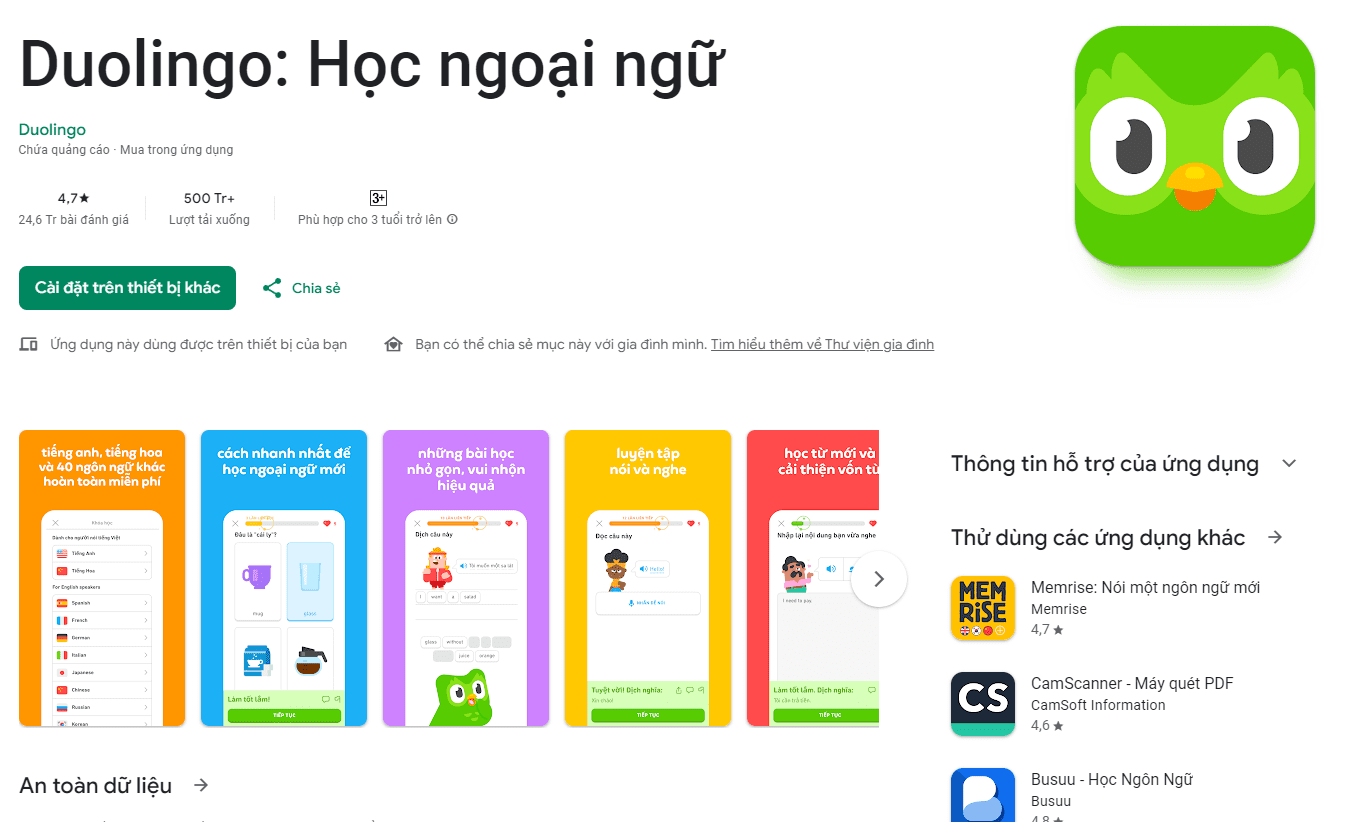 Duolingo - Học ngoại ngữ