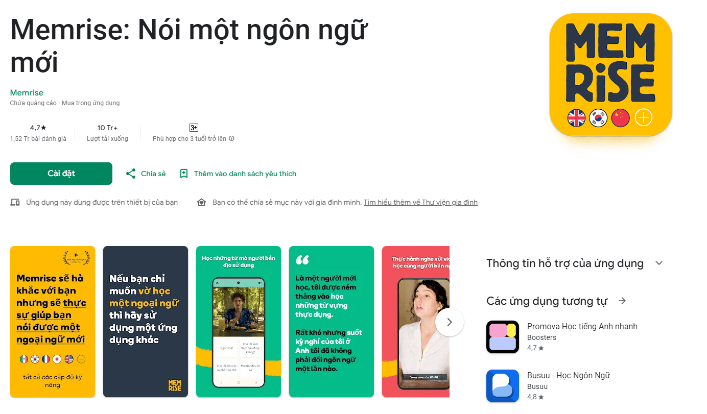 Memrise - Nói một ngôn ngữ mới