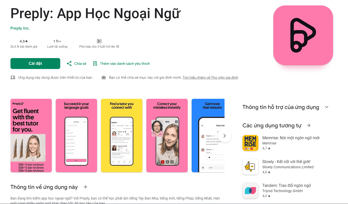 Preply - App Học Ngoại Ngữ