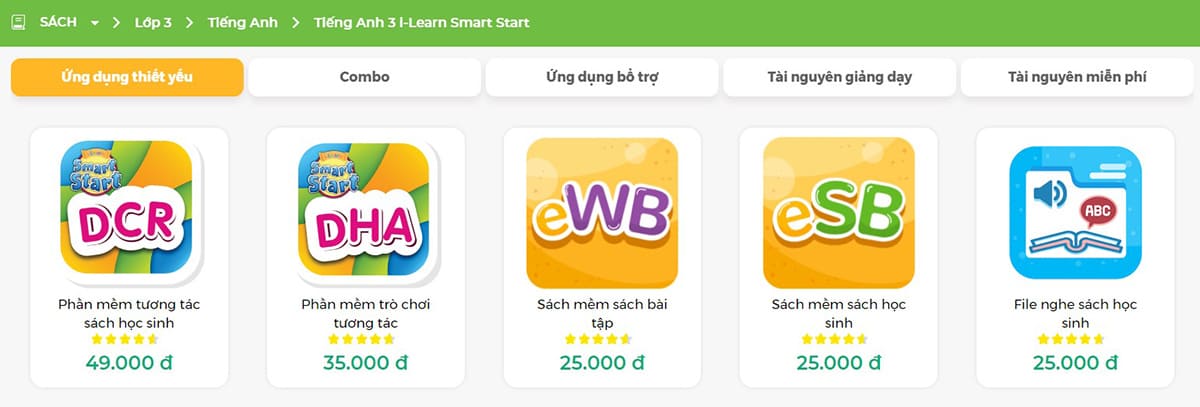 Tài nguyên số Tiếng Anh 3 i-Learn Smart Start dành cho Học sinh