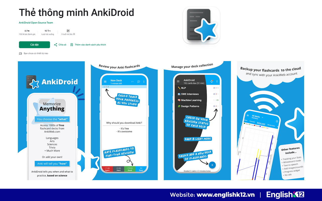 Thẻ thông minh AnkiDroid Thẻ thông minh AnkiDroid
